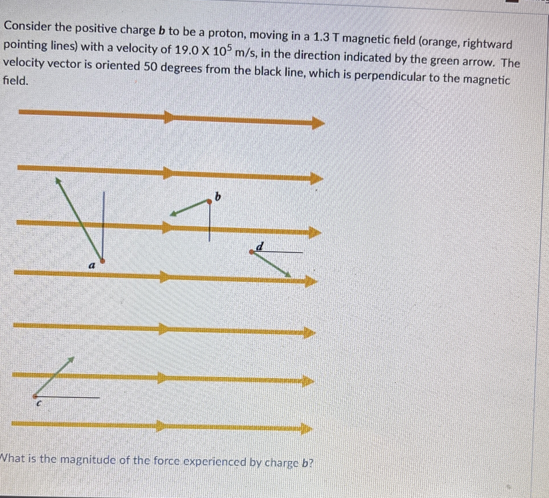 Consider the positive charge b to be a proton,