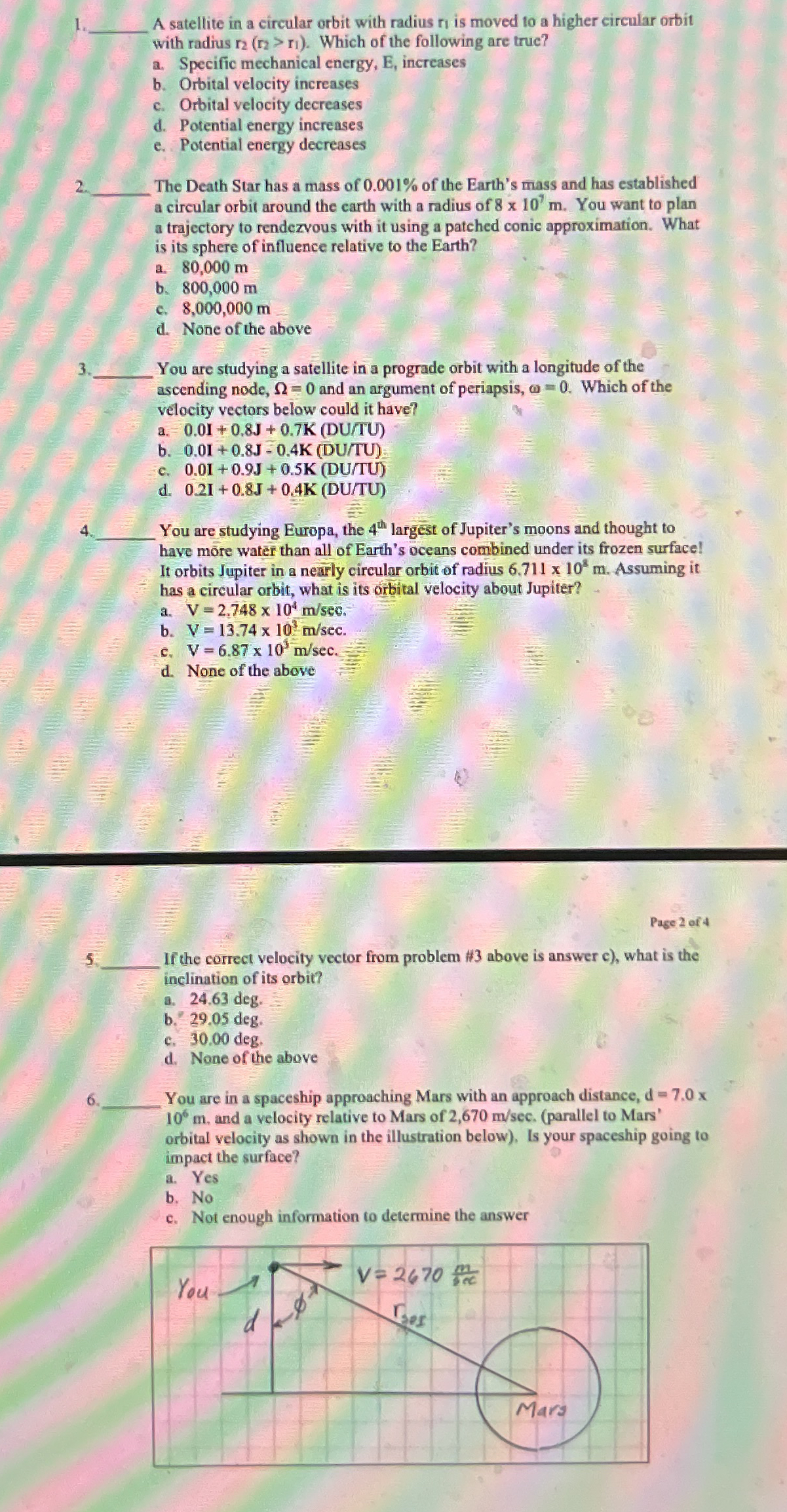 q , A satellite in a circular orbit with radius r