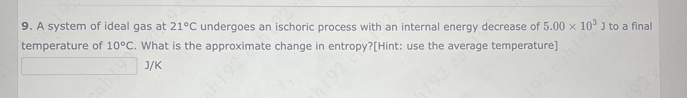 A system of ideal gas at 2 1 C undergoes an