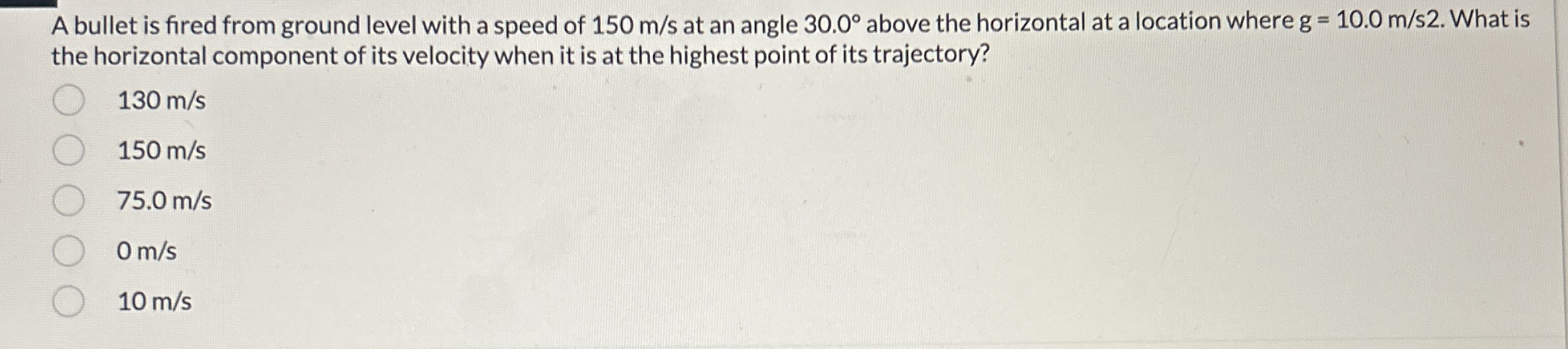 A bullet is fired from ground level with a speed