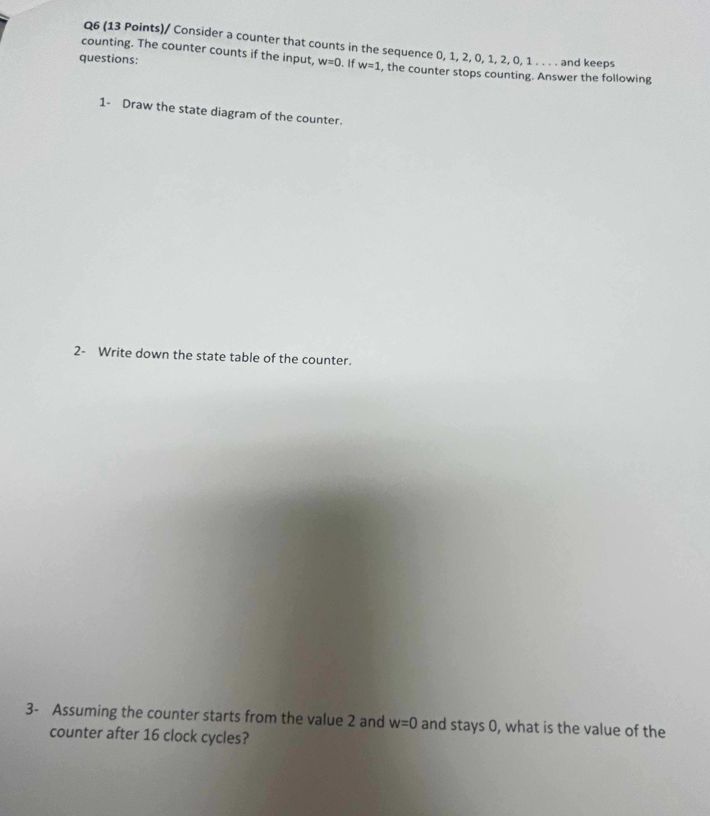 Consider a counter that counts in the sequence 0