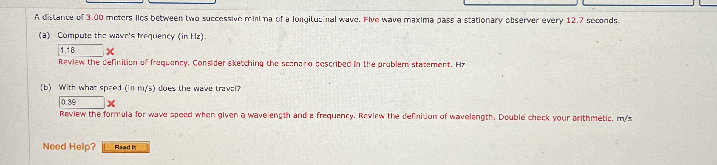 A distance of 3 . 0 0 meters lies between two