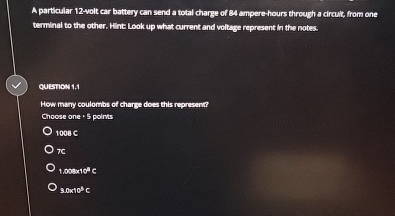 A particular 1 2 wolt car battery can send a