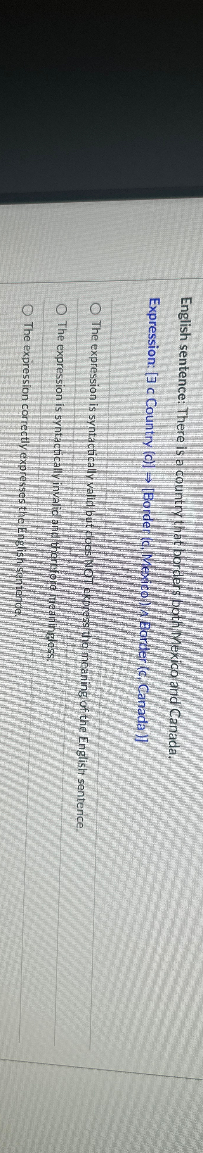 English sentence: There is a country that borders