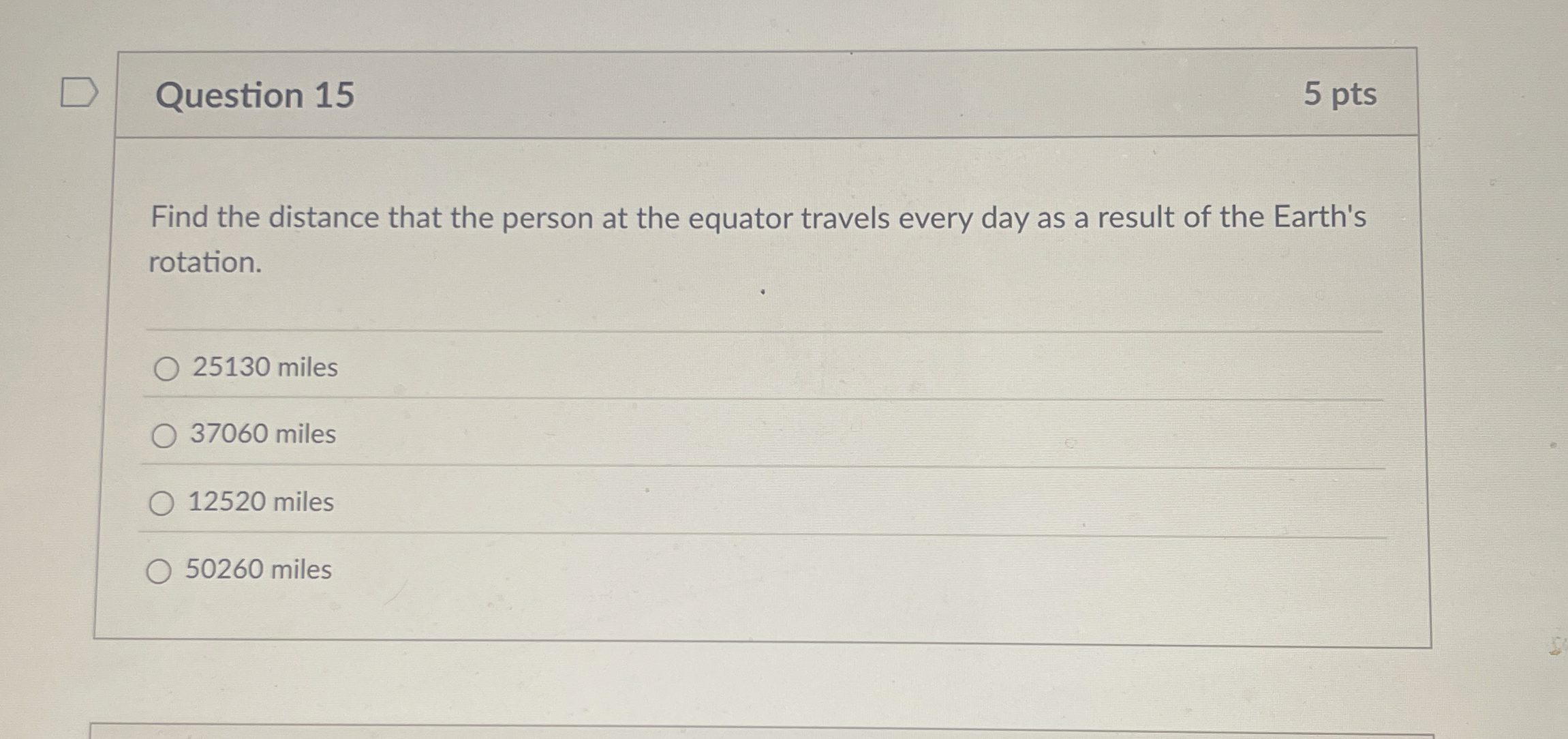 Question 1 5 5 pts Find the distance that the