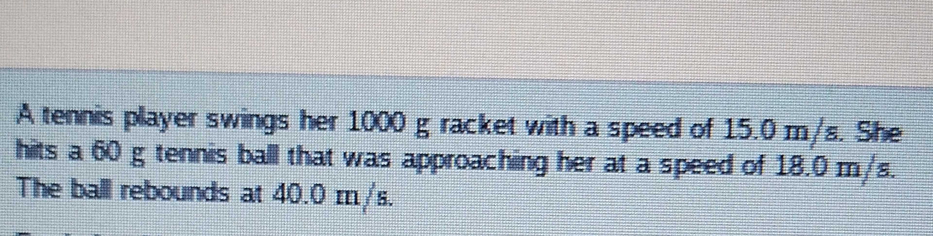 A temis player swings her 1 0 0 0 g racket with a