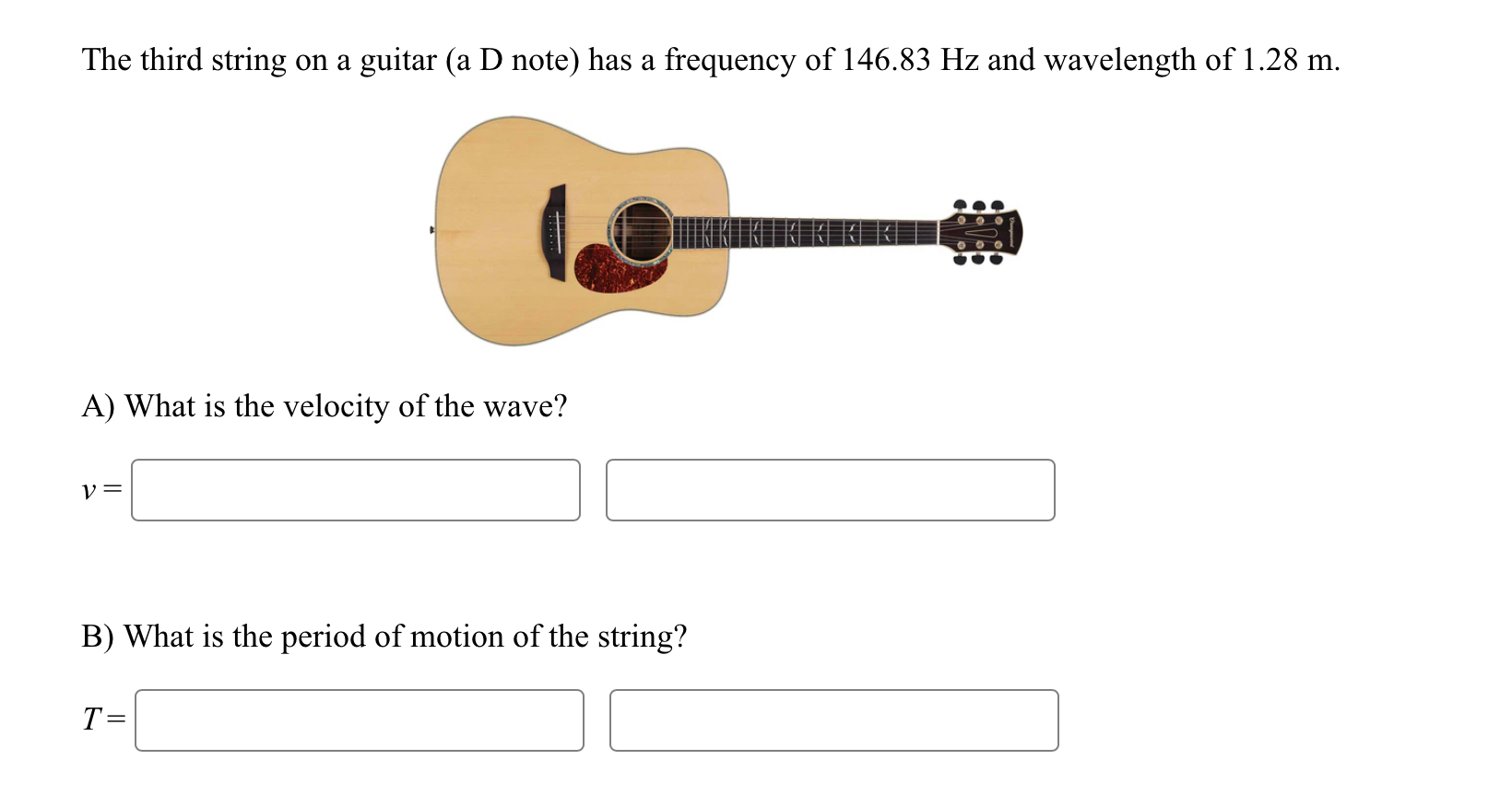 The third string on a guitar ( a D note ) has a