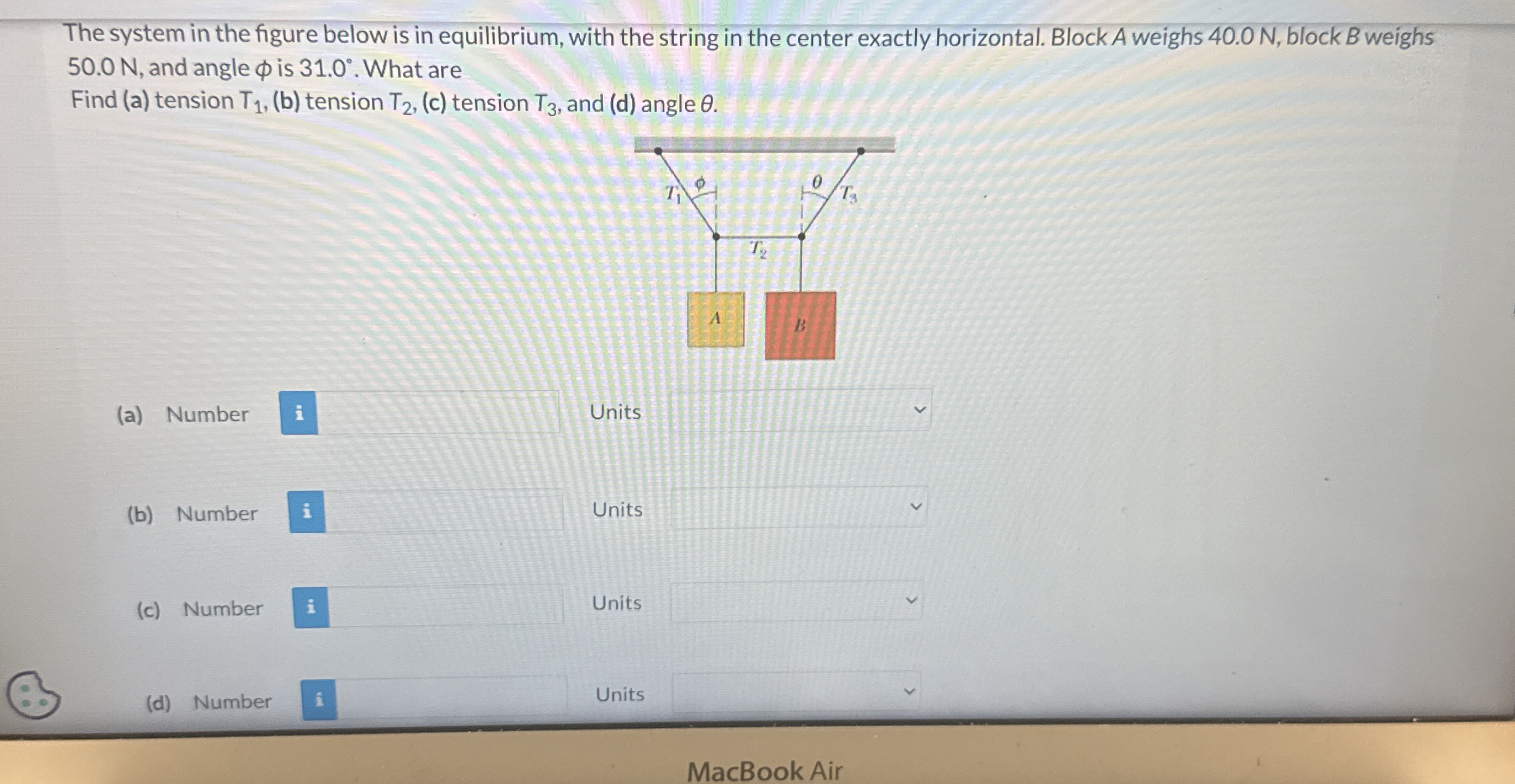 The system in the figure below is in equilibrium,
