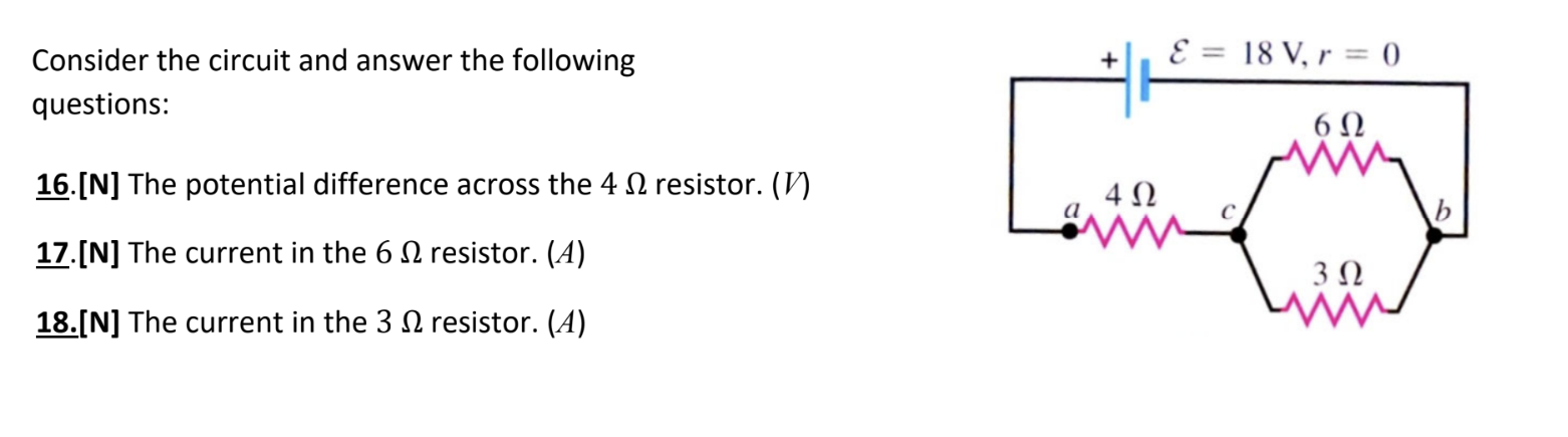 Consider the circuit and answer the following