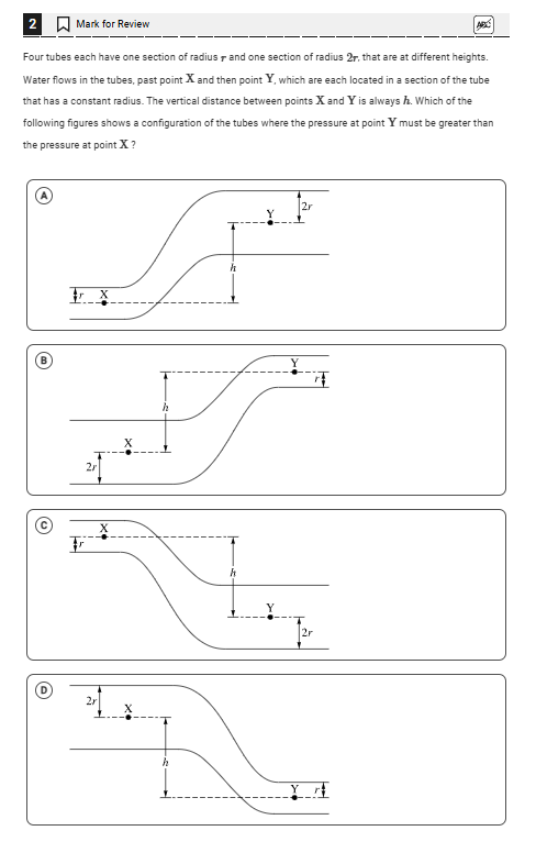 2 Mark for Review Four tubes each have one
