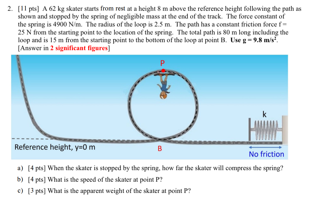 [ 1 1 pts ] A 6 2 kg skater starts from rest at a