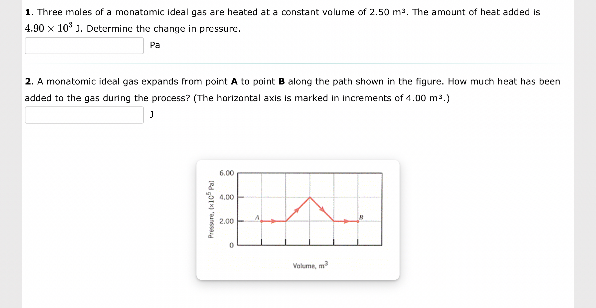 Three moles of a monatomic ideal gas are heated