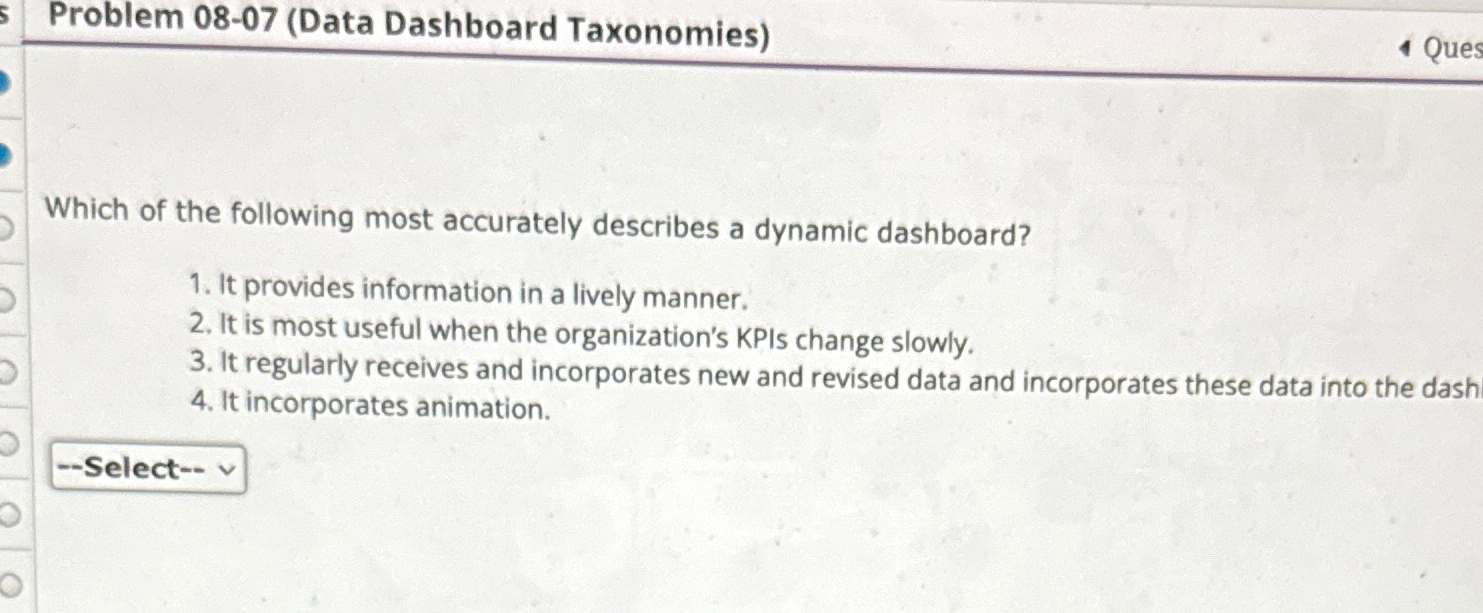 Problem 0 8 - 0 7 ( Data Dashboard Taxonomies )