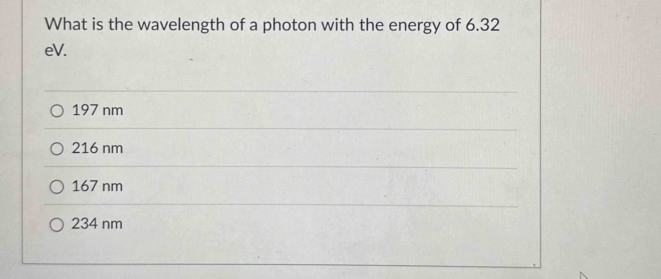 What is the wavelength of a photon with the