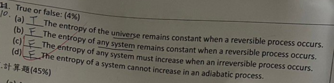 4 . True or false: ( 4 \ % ) 1 0 . ( a ) The
