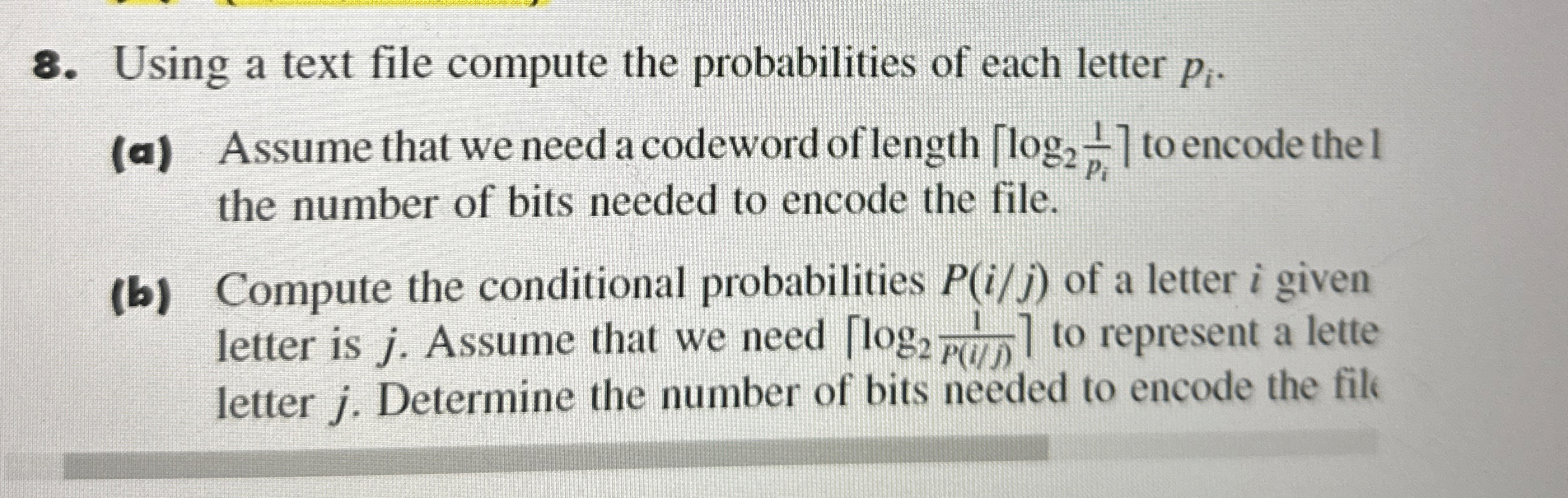 Using a text file compute the probabilities of