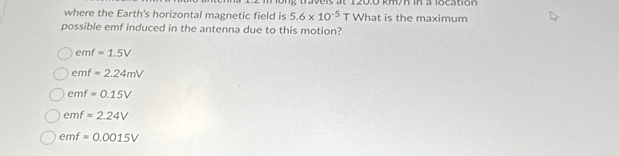 where the Earth's horizontal magnetic field is 5