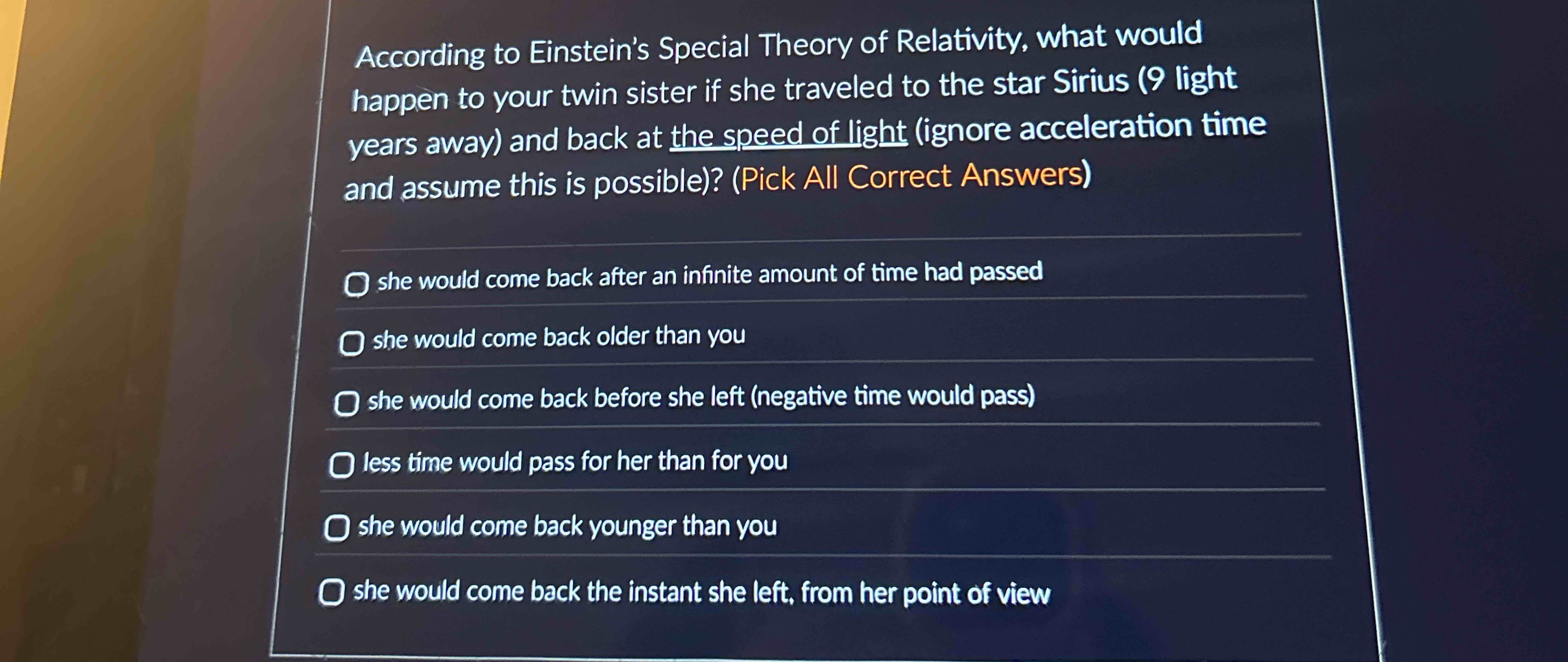 According to Einstein's Special Theory of