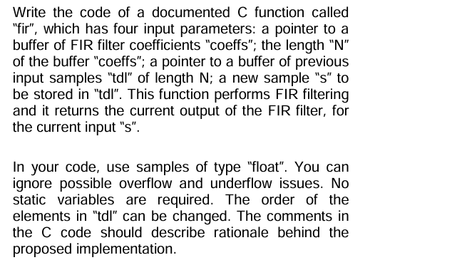 Kindly provide the C code with comments and code