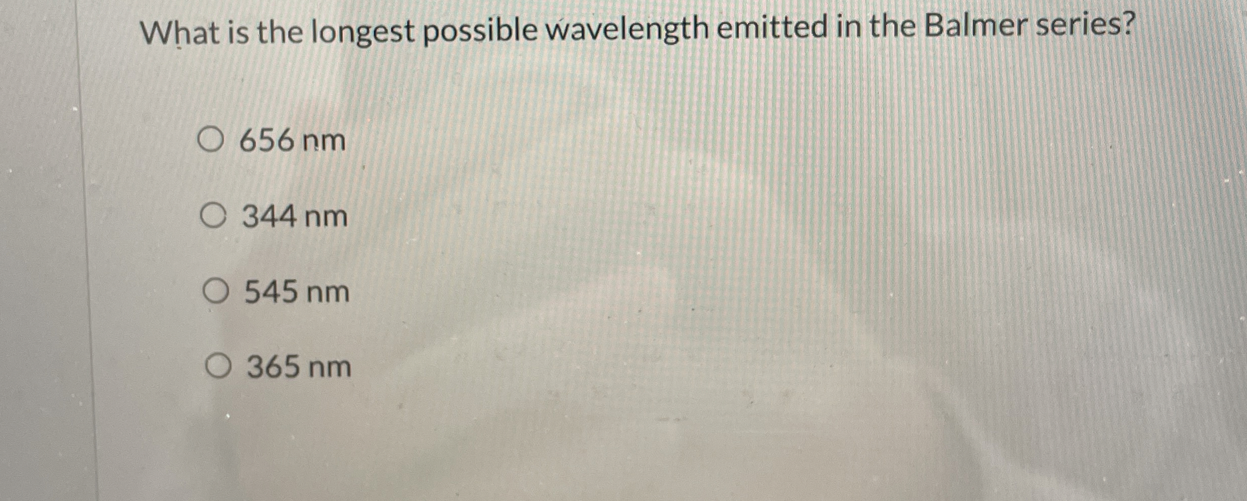 What is the longest possible wavelength emitted
