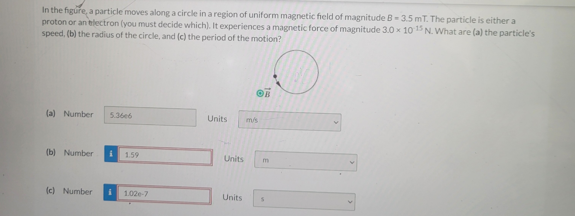 In the figure, a particle moves along a circle in