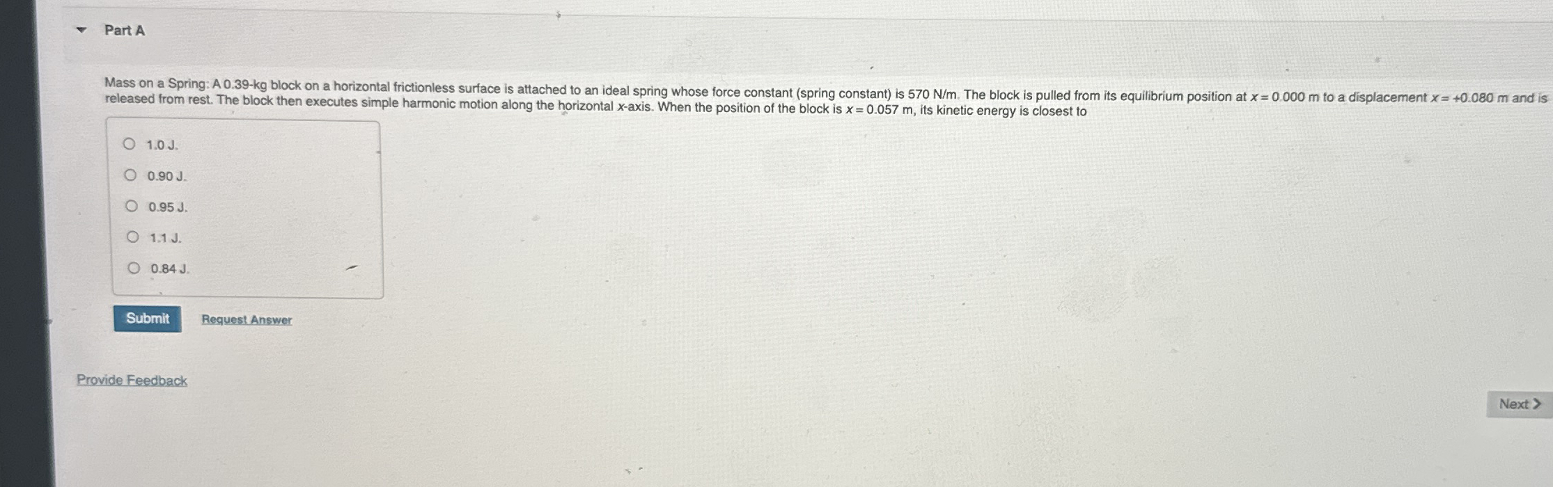 Part A released from rest. The block then