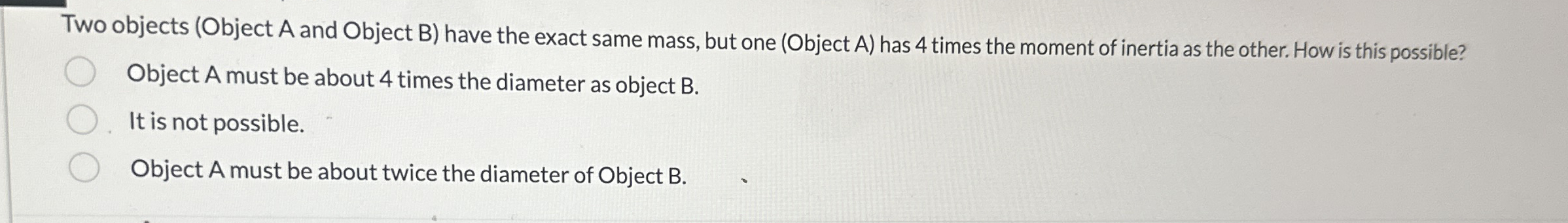 Two objects ( Object A and Object B ) have the