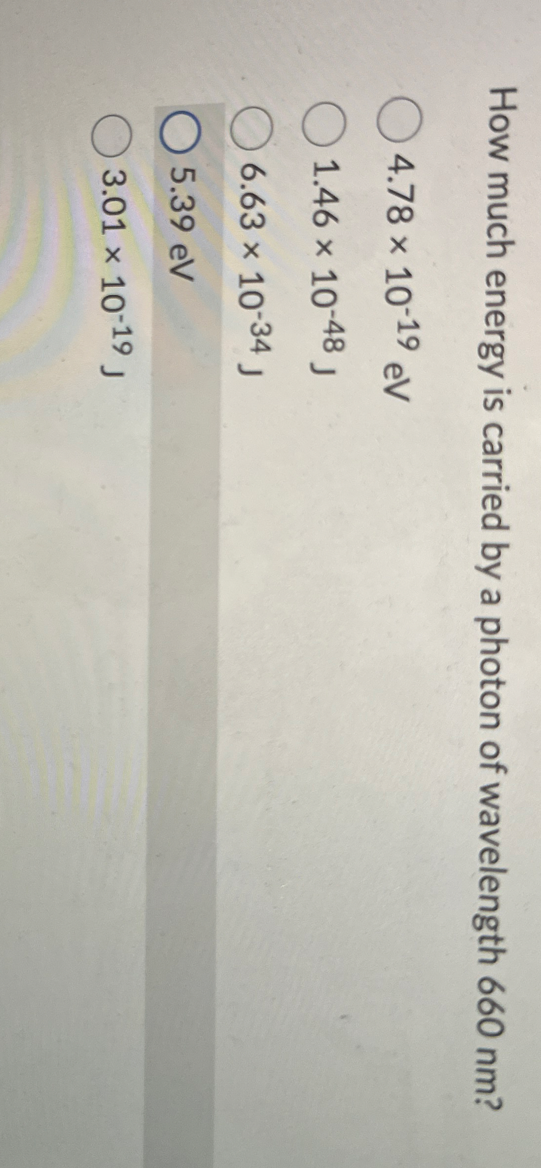 How much energy is carried by a photon of