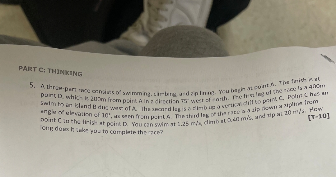 PART C: THINKING 5 . race consists of swimming,