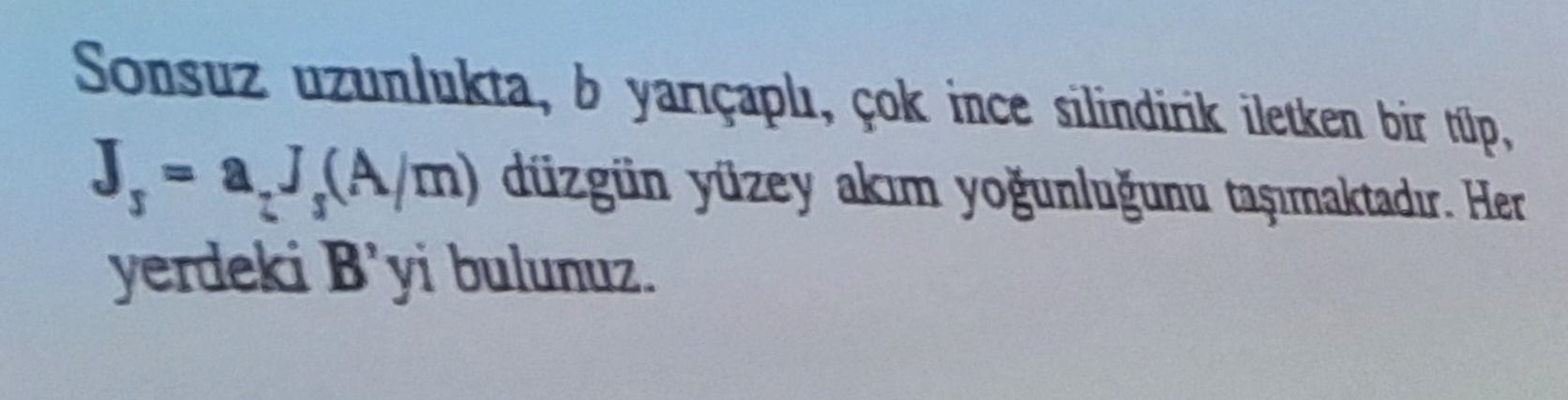 Sonsuz uzunlukta, b yan aph , ok ince silindirk