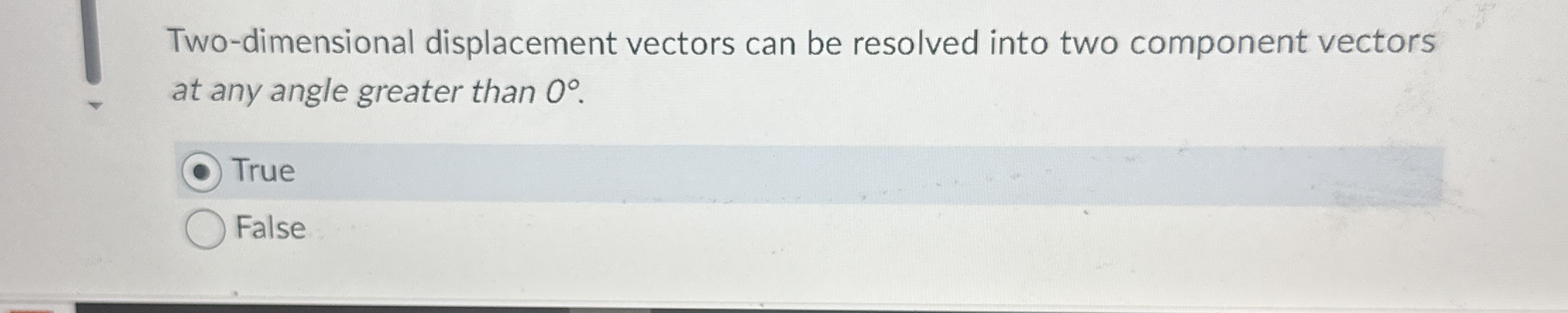 Two - dimensional displacement vectors can be