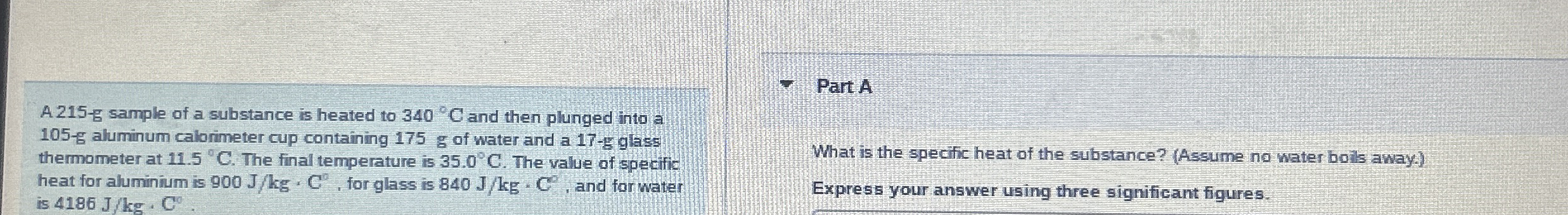 A 2 1 5 - s sample of a substance is heated to 3