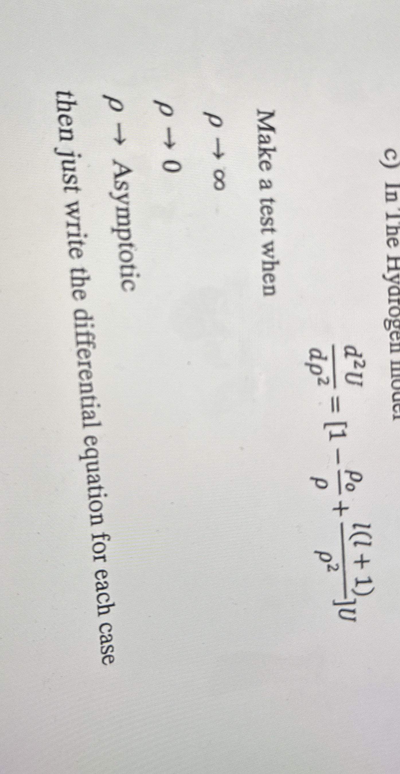 d 2 U d 2 = [ 1 - 0 + l ( l + 1 ) 2 ] U Make a