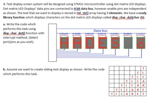 Text display screen system will be designed using