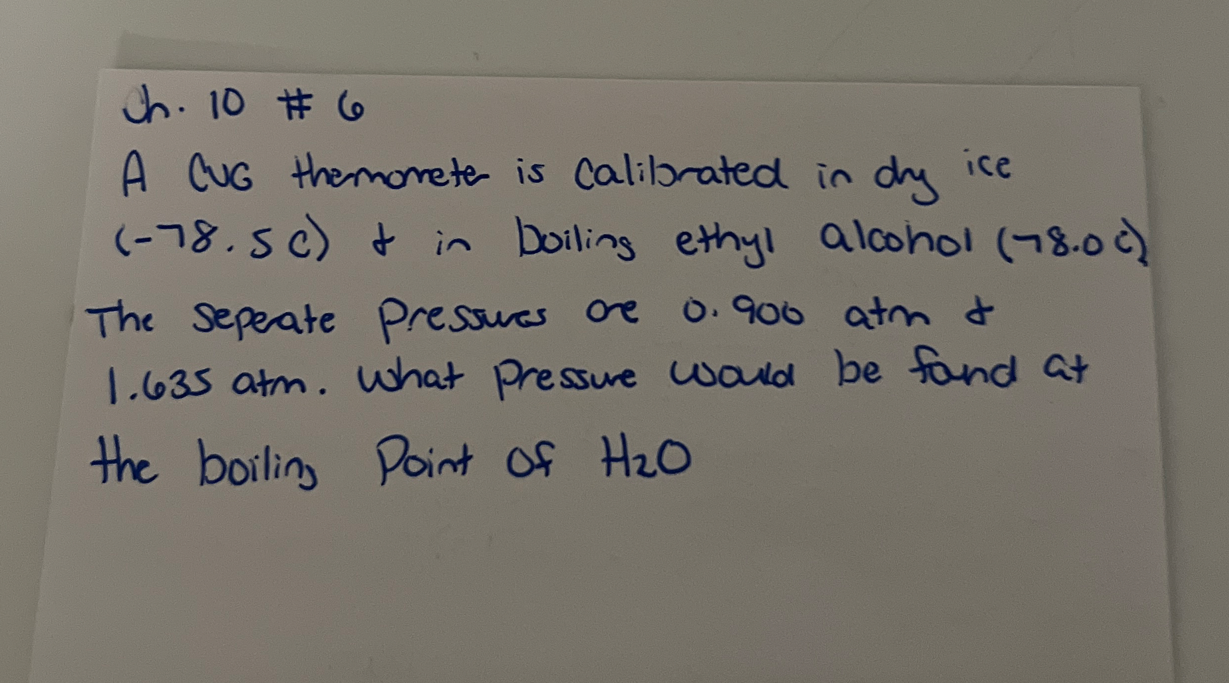 th . 1 0 # 6 A CUG themoneter is calibrated in dy