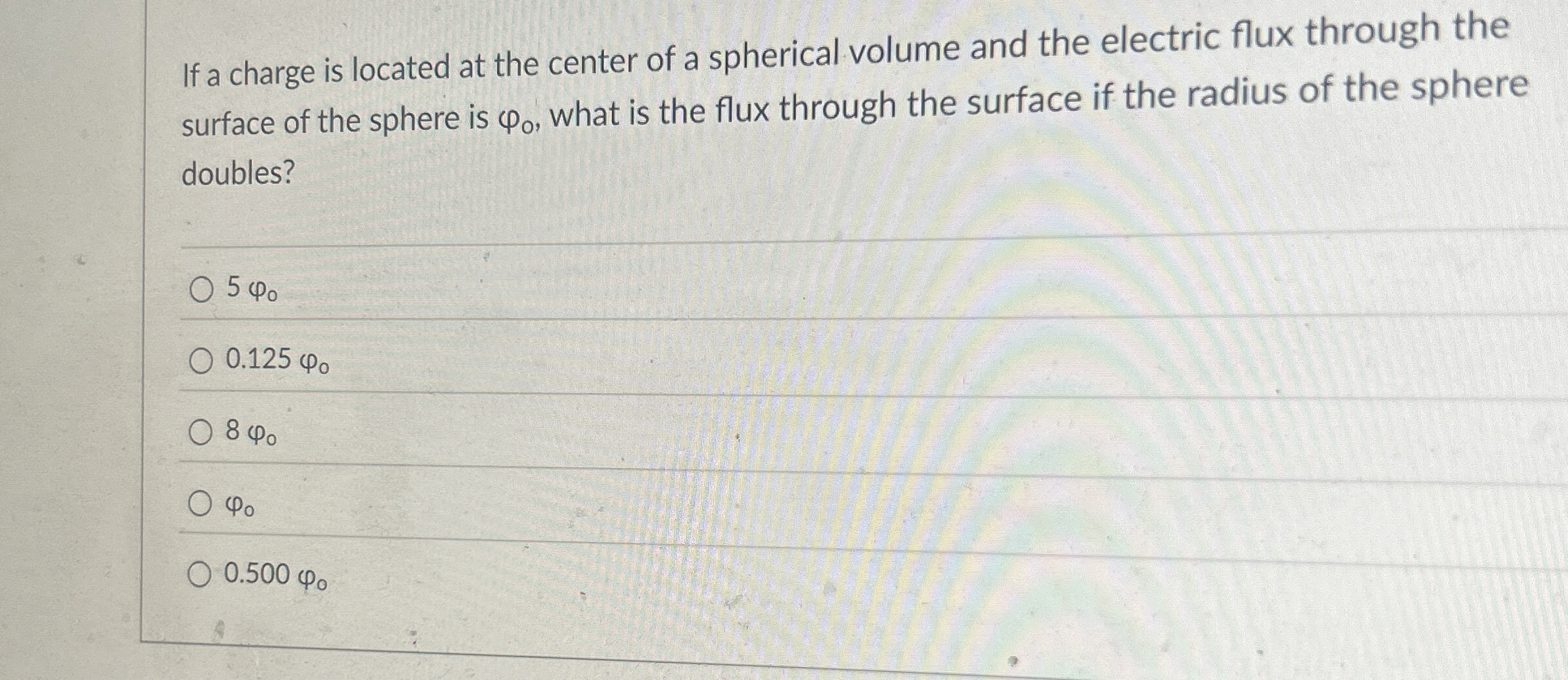 If a charge is located at the center of a