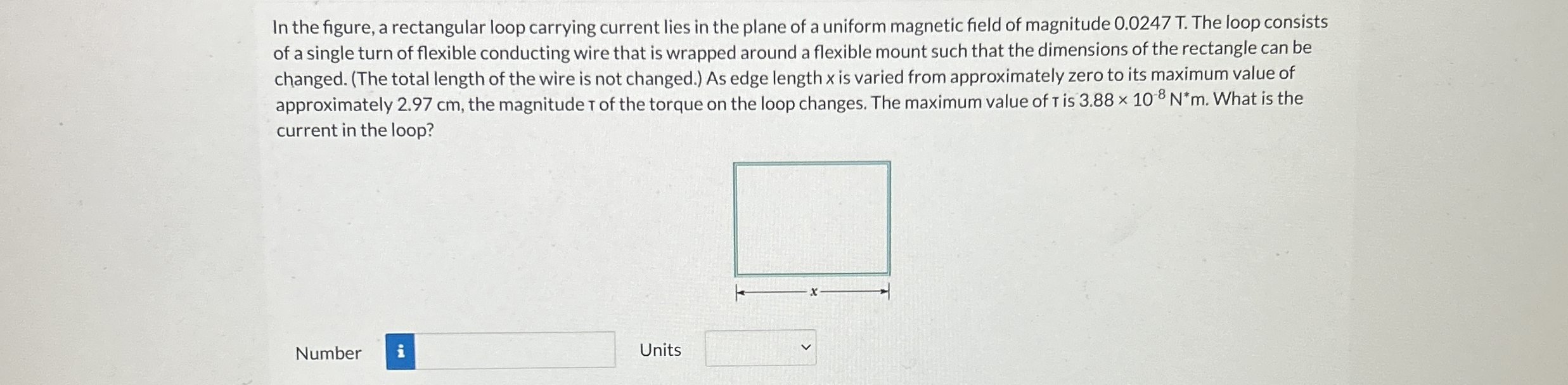 In the figure, a rectangular loop carrying