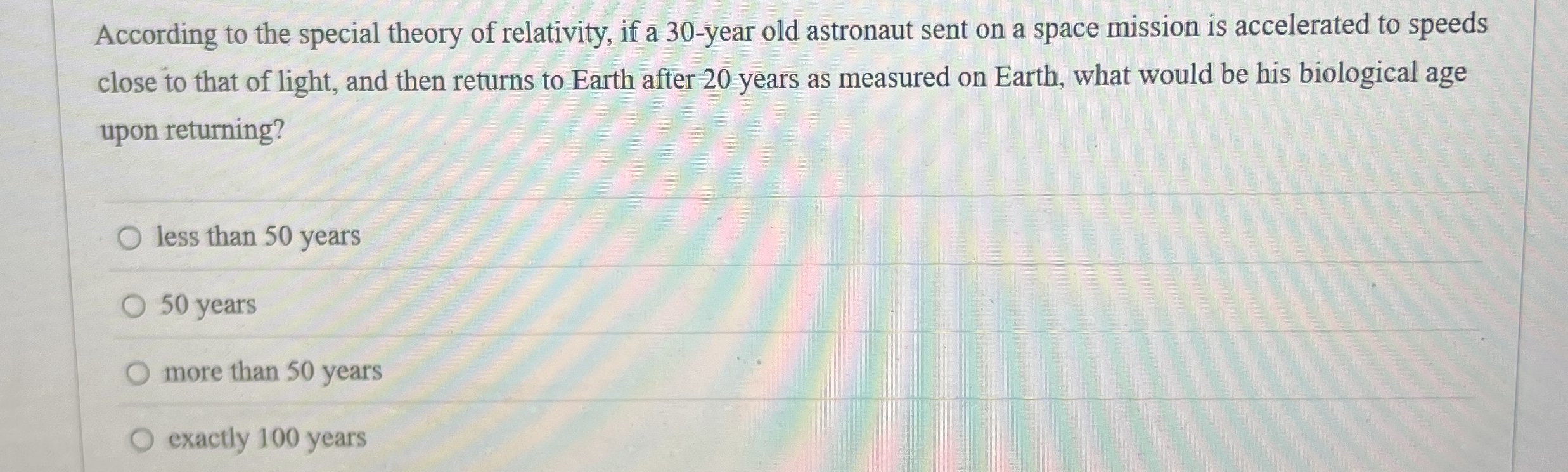 According to the special theory of relativity, if