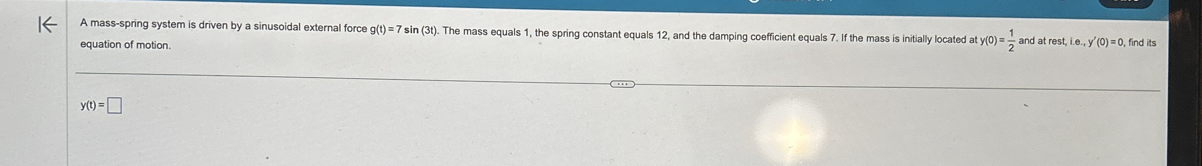 equation of motion. y ( t ) =