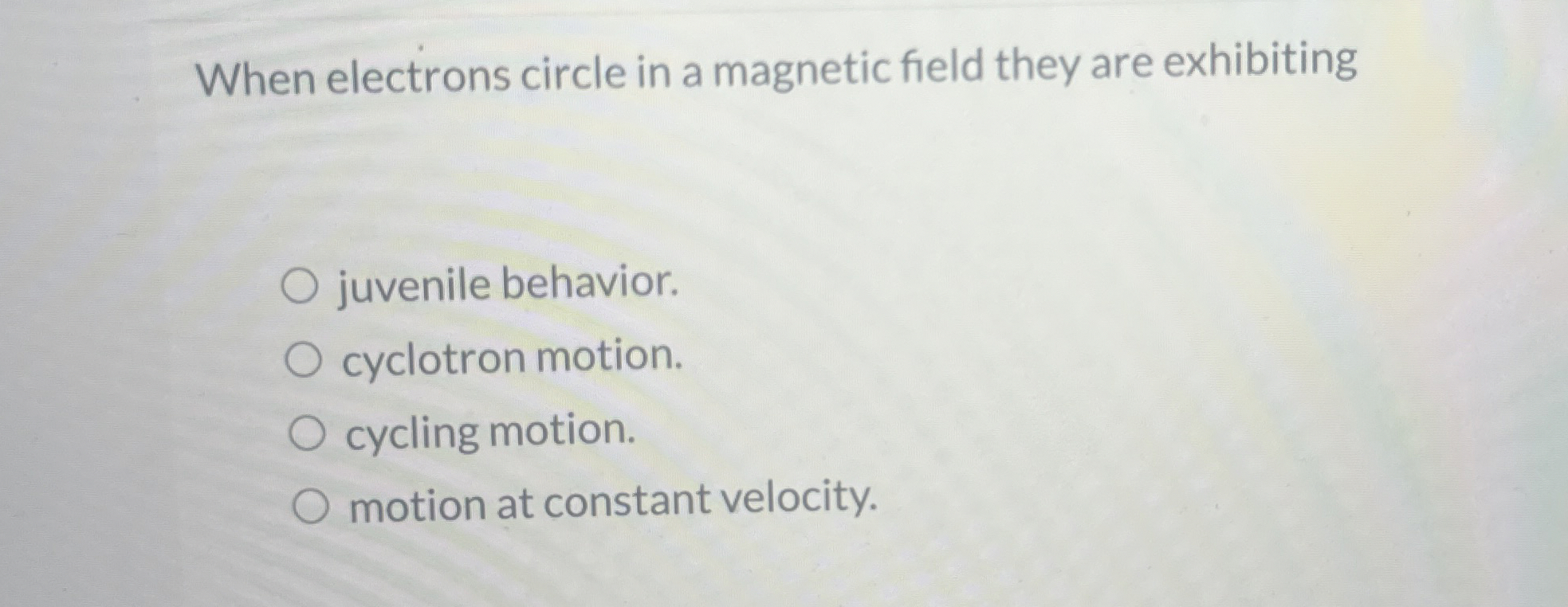 When electrons circle in a magnetic field they