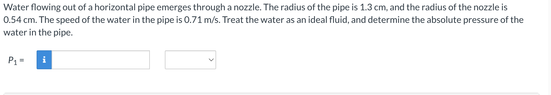 Water flowing out of a horizontal pipe emerges