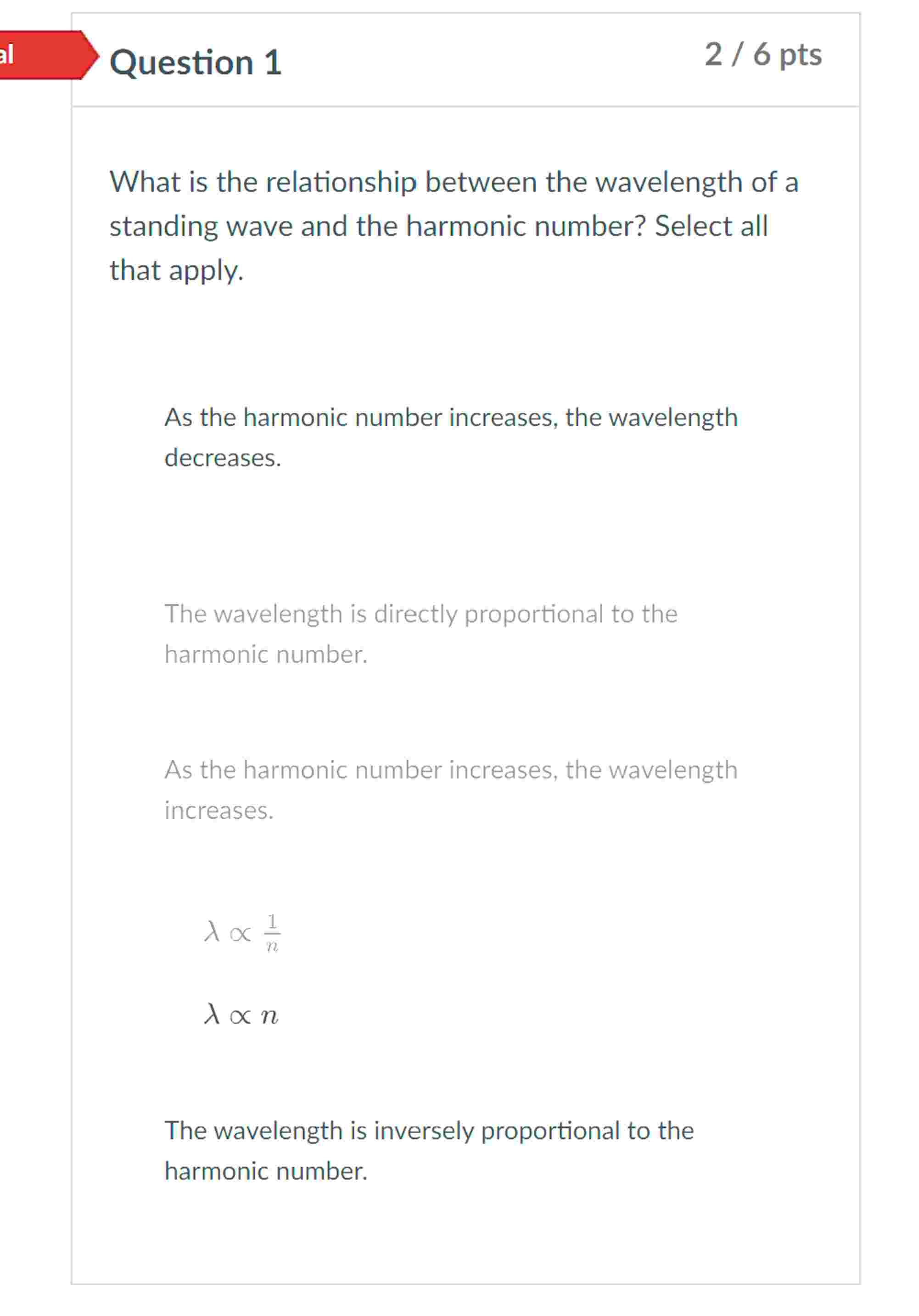What is the relationship between the wavelength