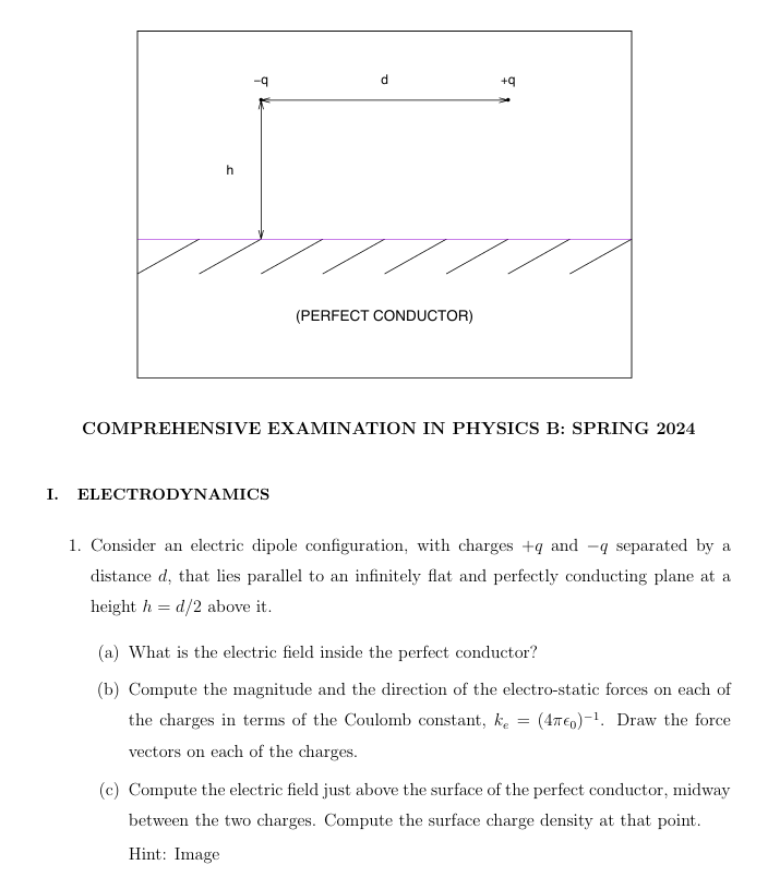 Consider an electric dipole configuration, with