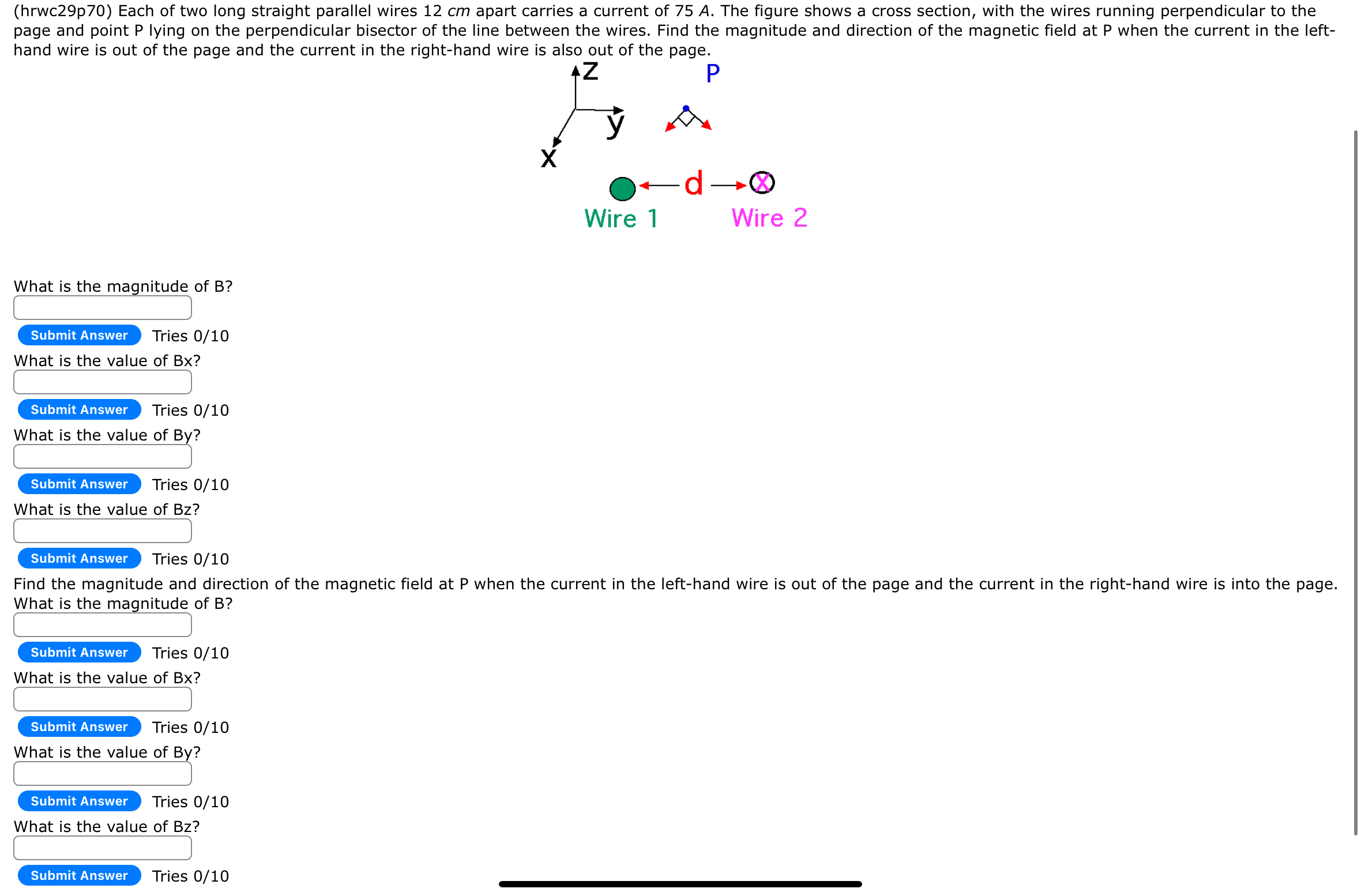 ( hrwc 2 9 p 7 0 ) Each of two long straight