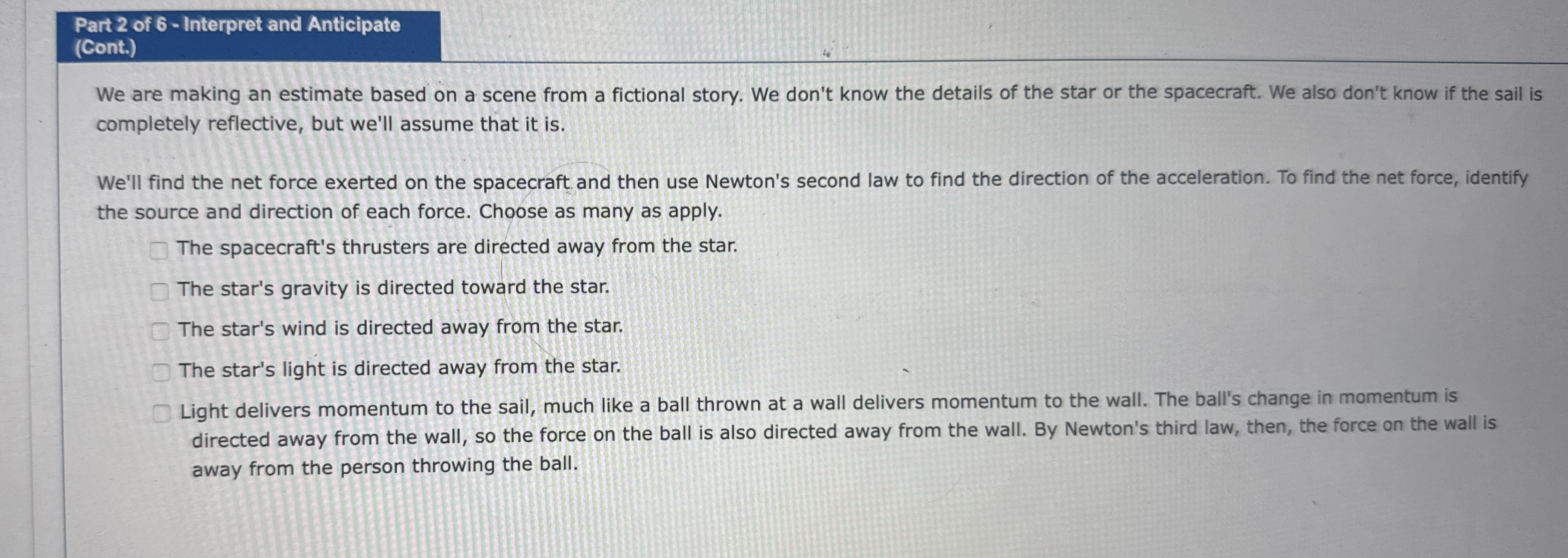 Part 2 of 6 - Interpret and Anticipate ( Cont . )