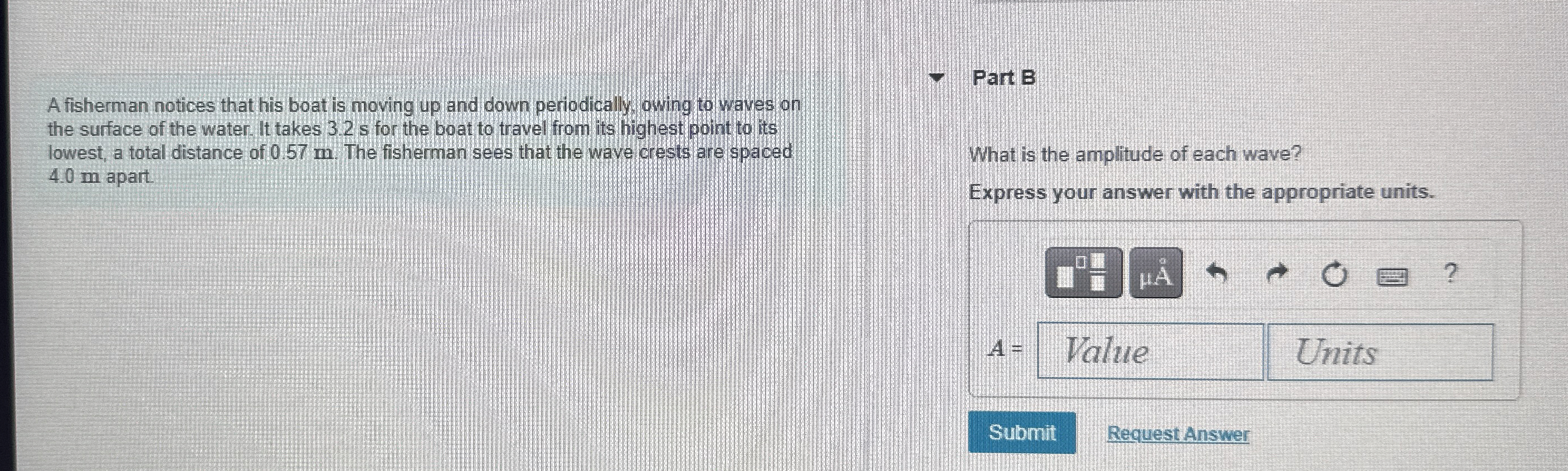 A fisherman notices that his boat is moving up