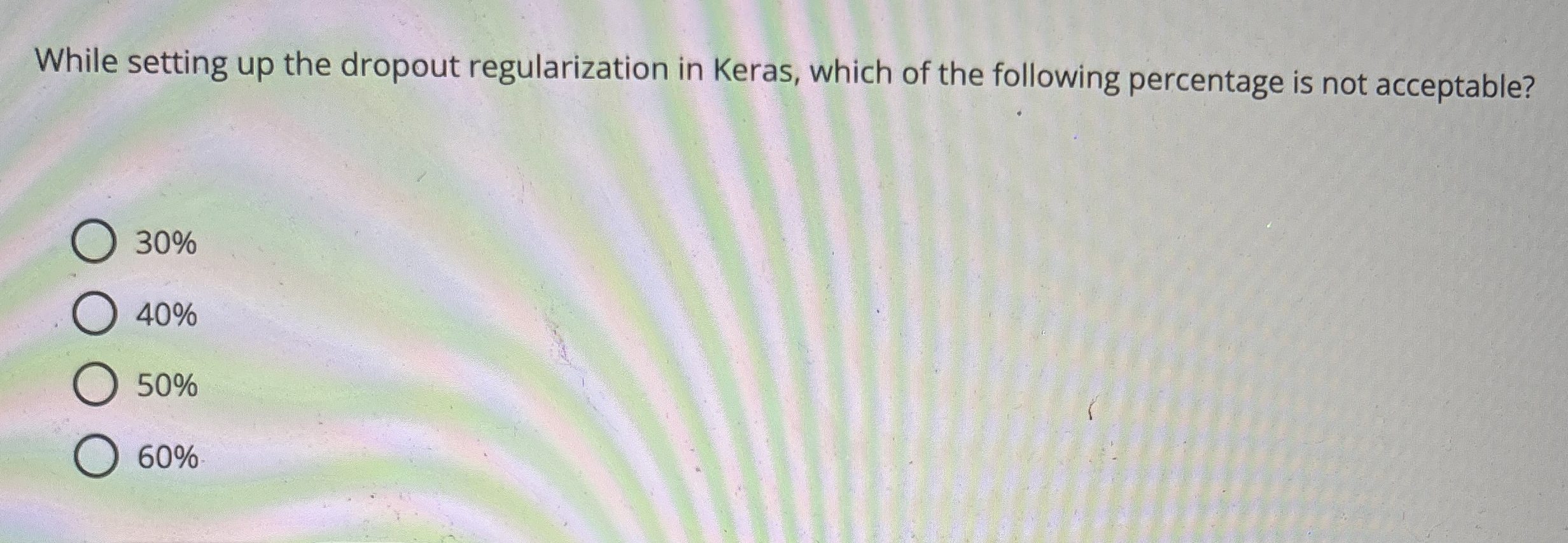 While setting up the dropout regularization in