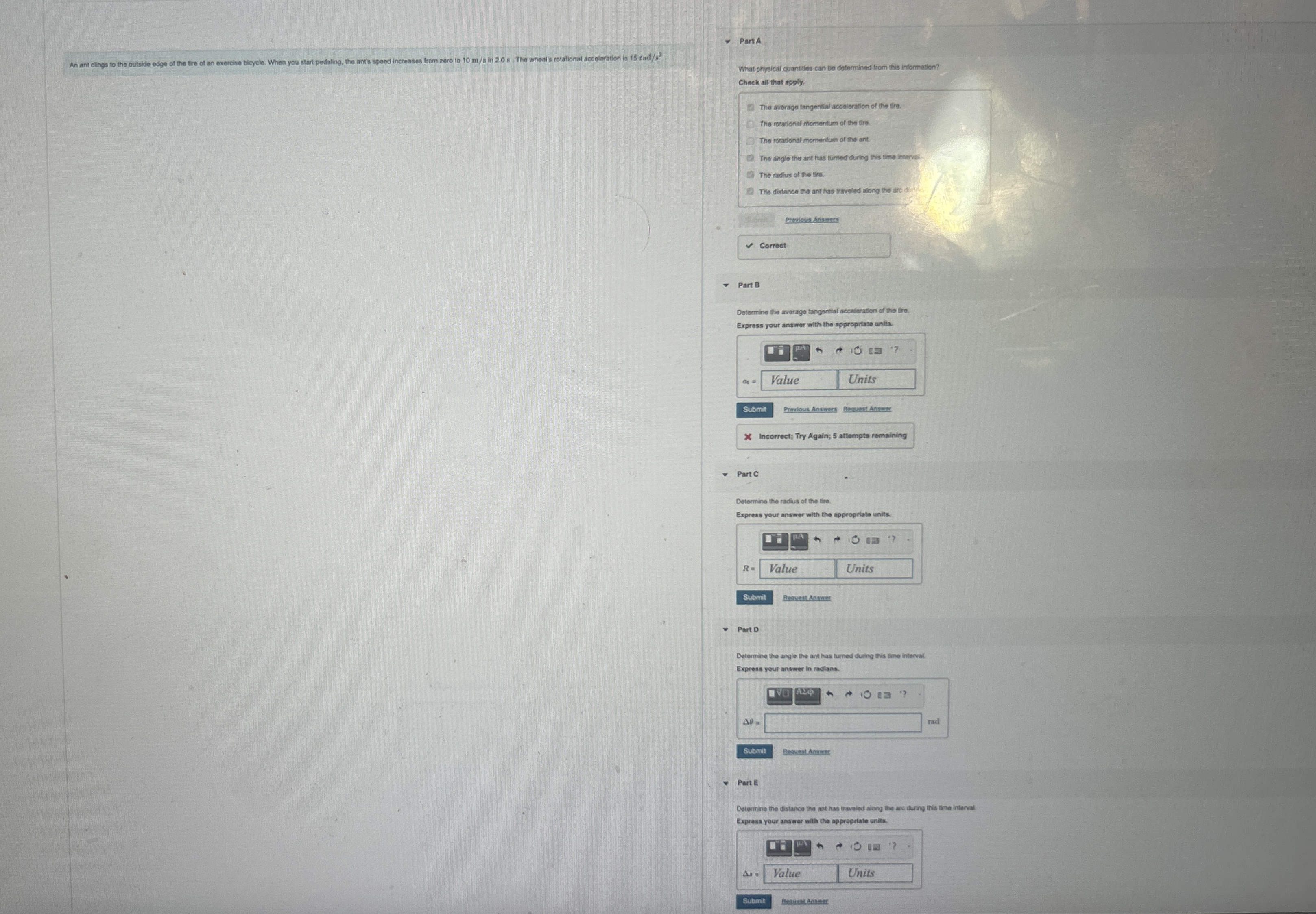 Parta What phyical quantives can be dotemined