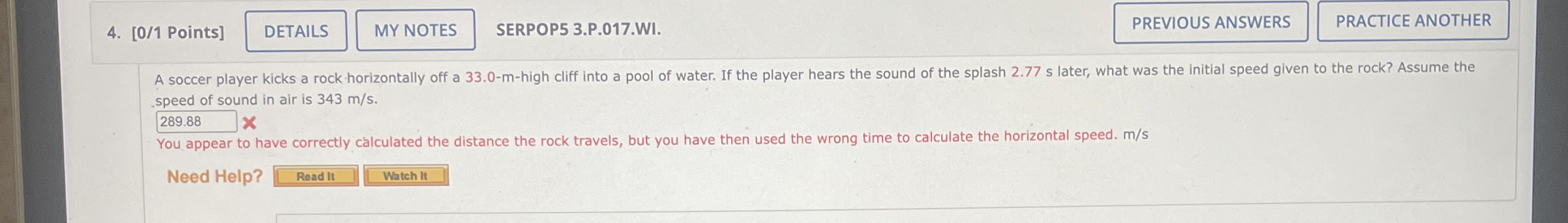 A soccer player kicks a rock horizontally off a 3