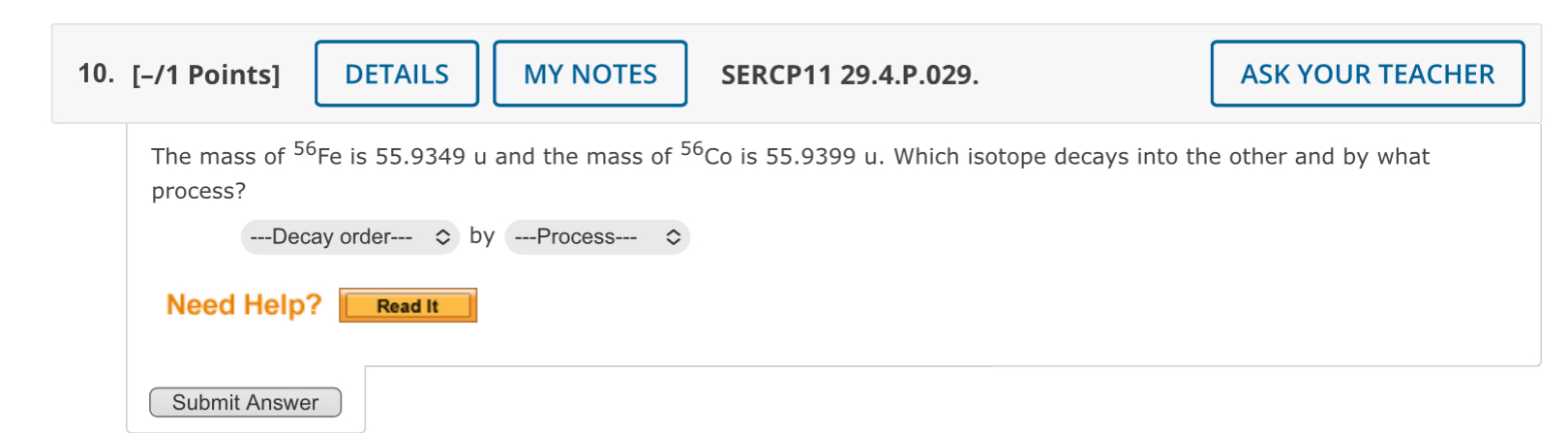 [ - / 1 Points ] SERCP 1 1 2 9 . 4 . P . 0 2 9 .